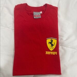Ferrari Red Short Sleeve Tee with Yellow Shield Logo